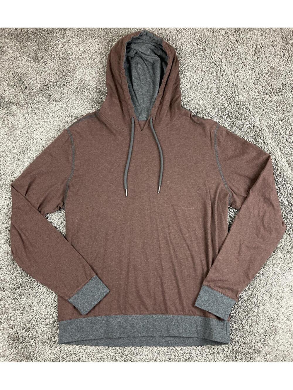 Robert Barakett Mosley Pullover Hoodie Men's Brown Gray Cotton Sz XL